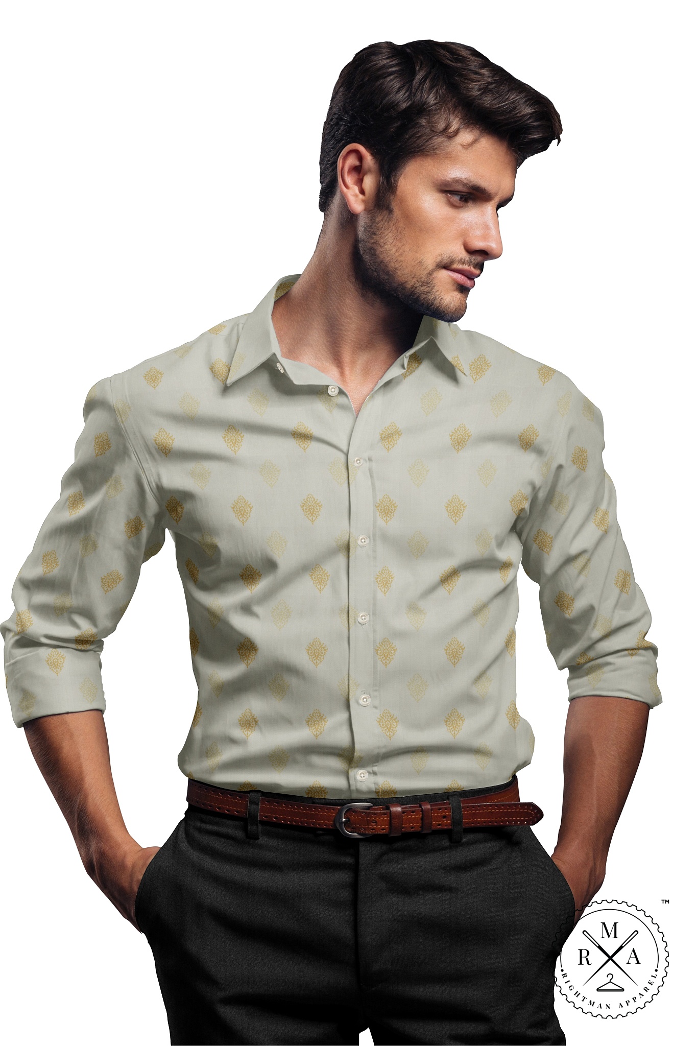 Grey Printed Shirt SH229